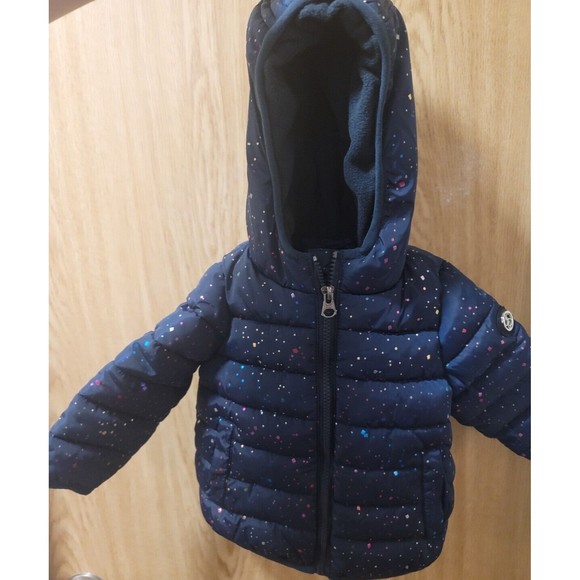 Jessica Simpson Toddler Girls Navy Hooded Puffer Coat~Size 12 Months - Picture 1 of 7